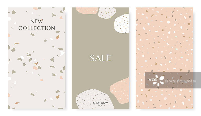 具有时尚水磨石拼贴的故事模板图片素材