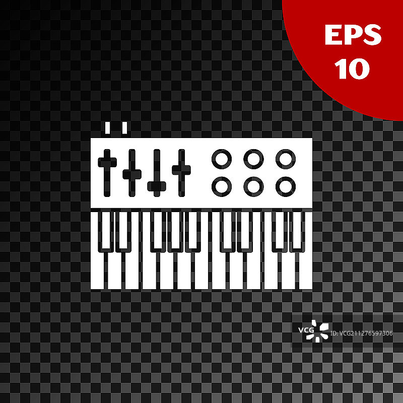 白色音乐合成器图标图片素材