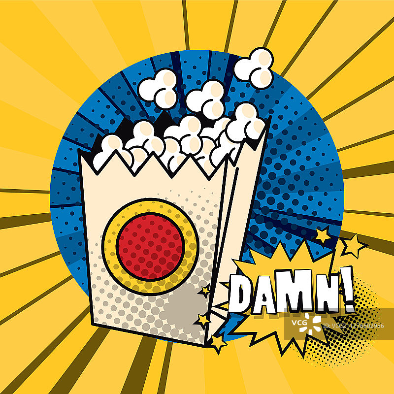 波普艺术风格海报：爆米花图片素材