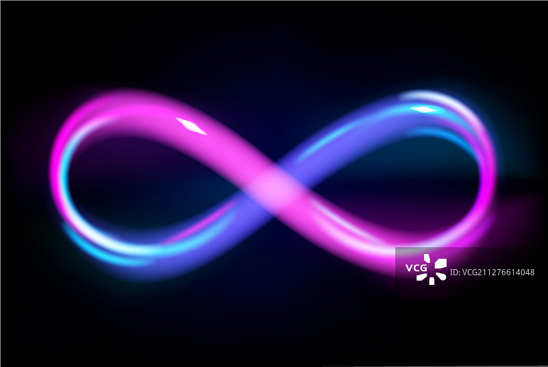 霓虹灯蓝色和紫色无限符号图片素材
