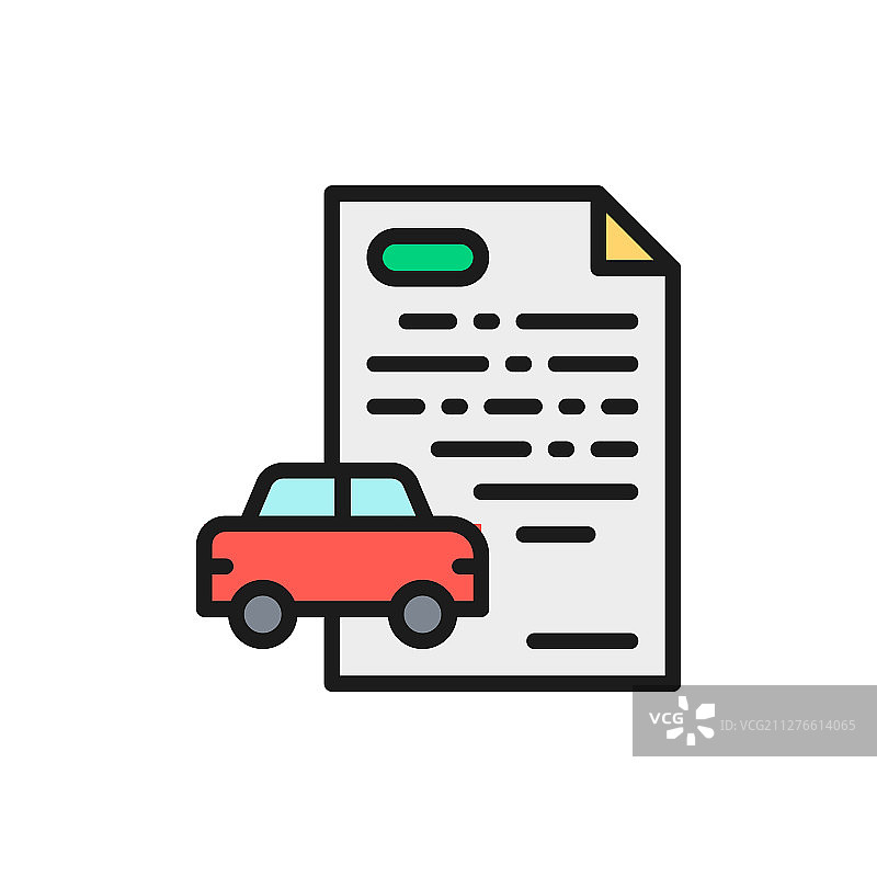 汽车贷款信用扁平颜色线条图片素材
