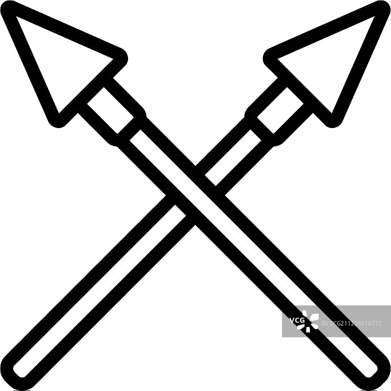 山峰战士轮廓剪影图标图片素材