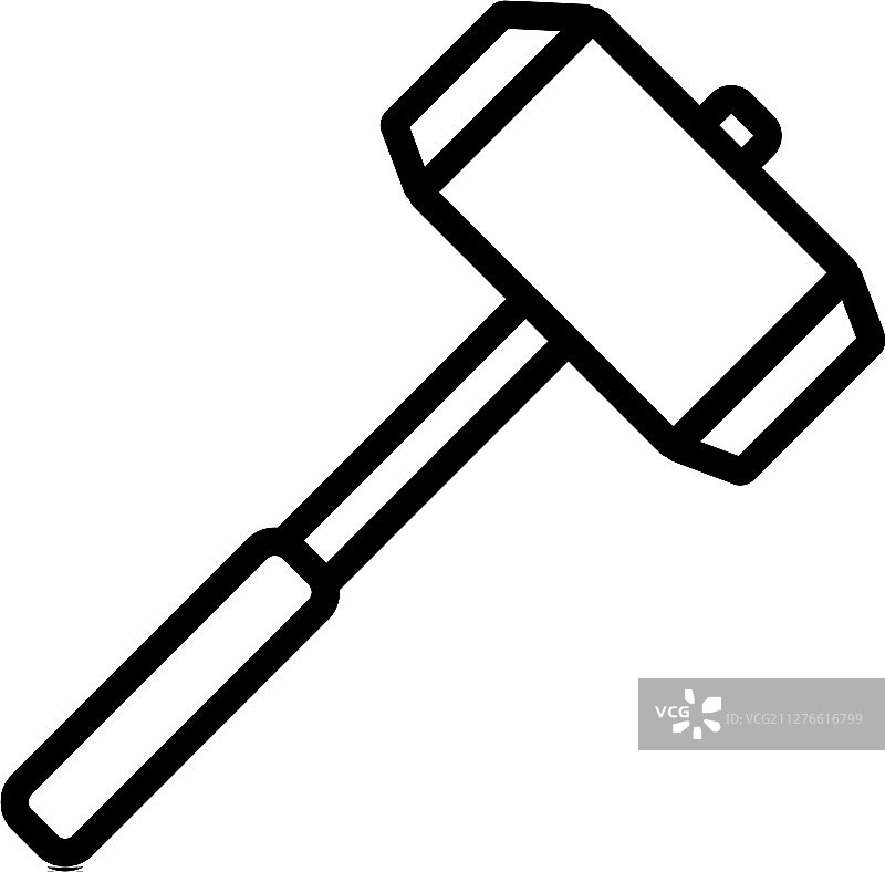 大锤图标隔离轮廓图片素材