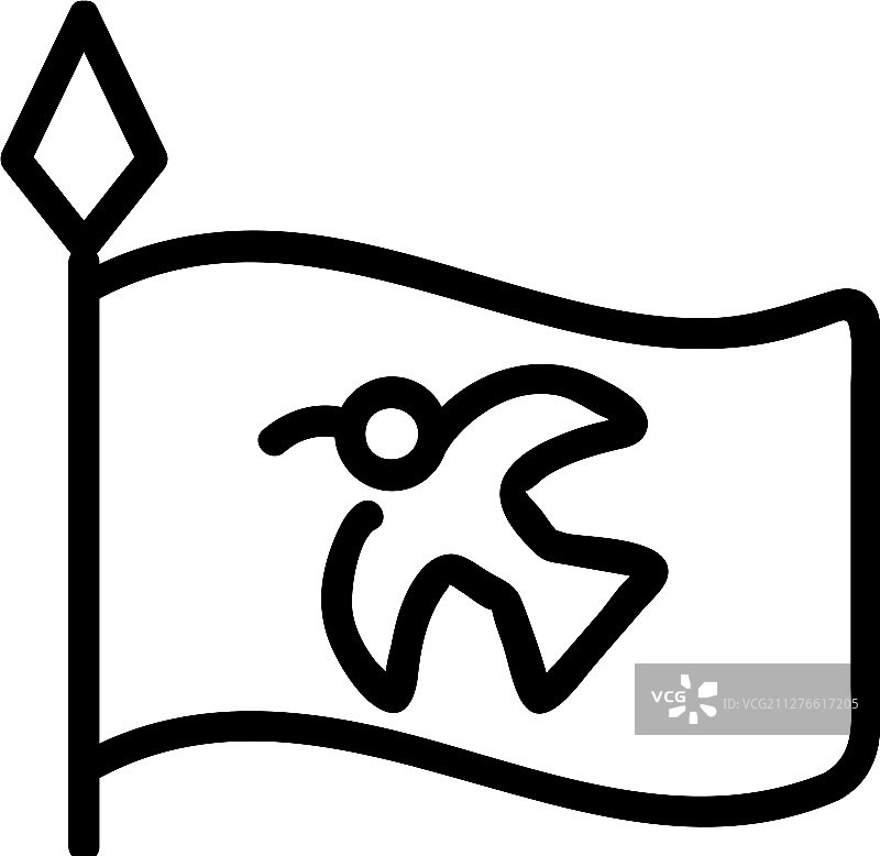 旗帜徽章图标轮廓图片素材
