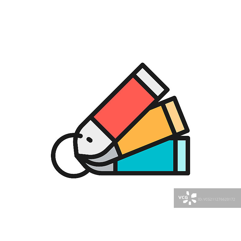 材料调色板样品扁平彩色线条图标图片素材