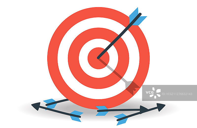 箭头击中目标的商务概念图片素材