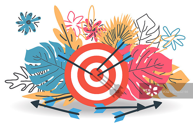 箭头击中目标的商务概念图片素材