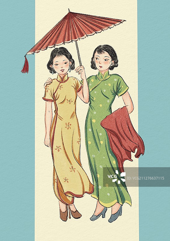 旗袍插画-10图片素材