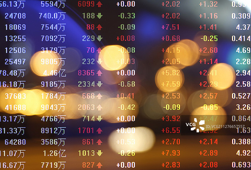 股市行情与光影图片素材