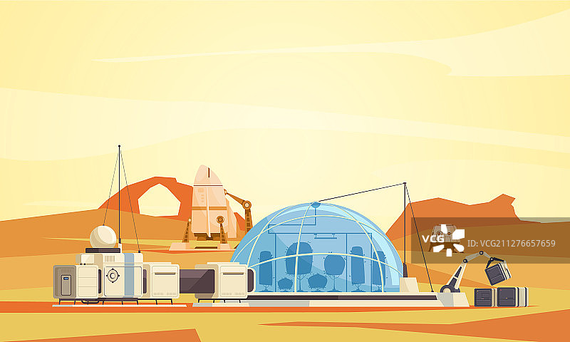 火星殖民基地构成图片素材
