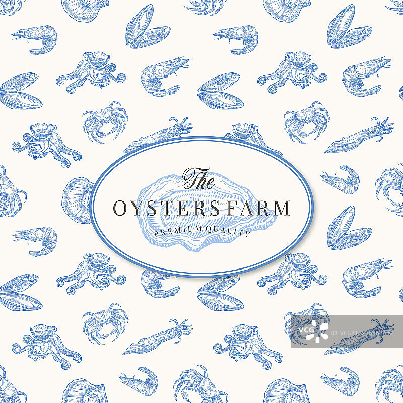 牡蛎养殖场抽象标志符号图片素材