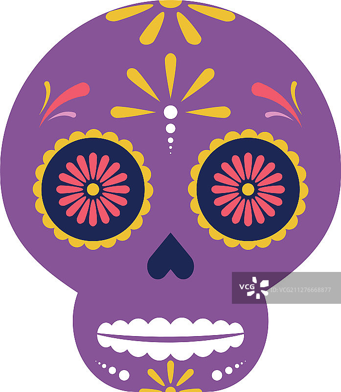 传统墨西哥骷髅头图标图片素材