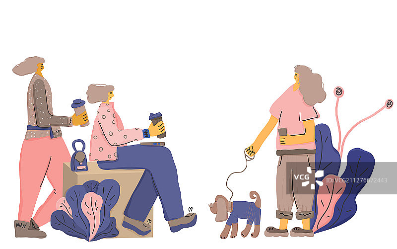 遛狗设计图片素材