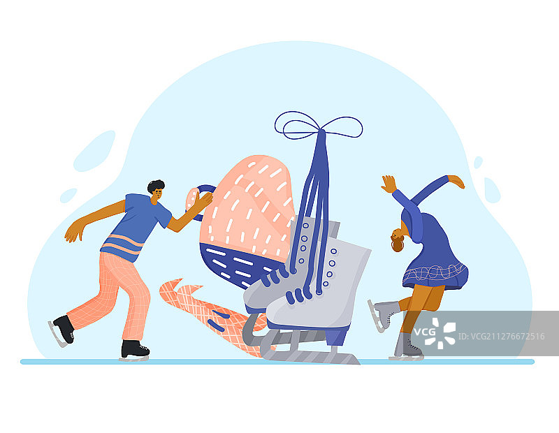 花样滑冰概念冰场景logo图片素材