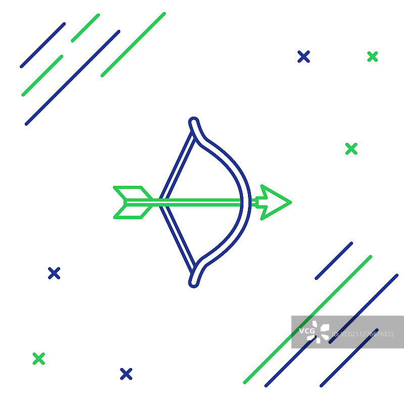 蓝绿色线条弓箭图标图片素材