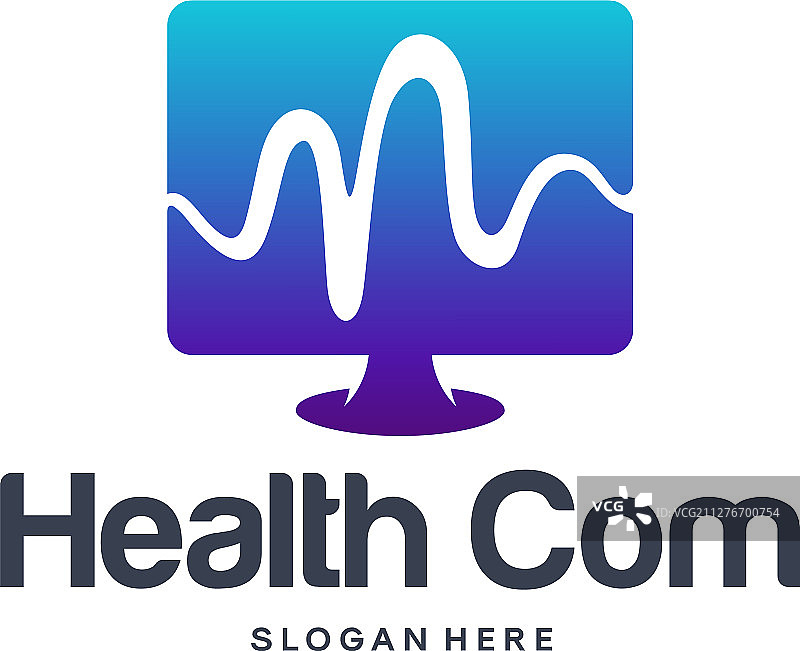 健康电脑logo设计概念图片素材