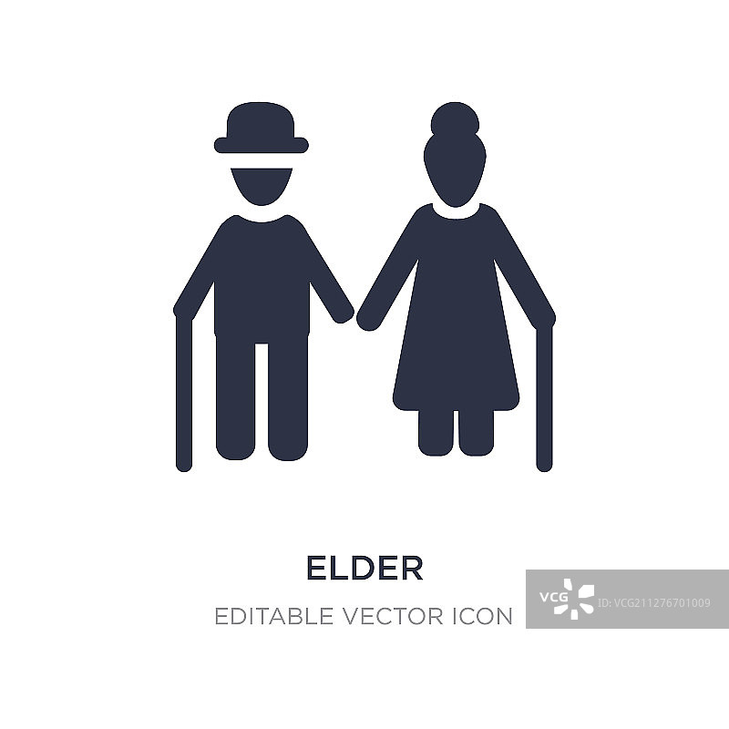 白色背景上的老年人图标，简单元素图片素材
