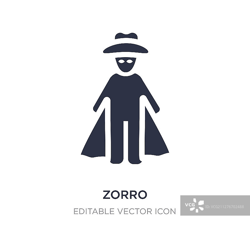 白色背景上的佐罗图标简约元素图片素材