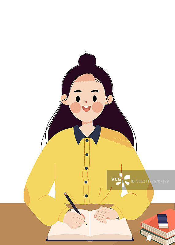正在看书学习的女孩图片素材