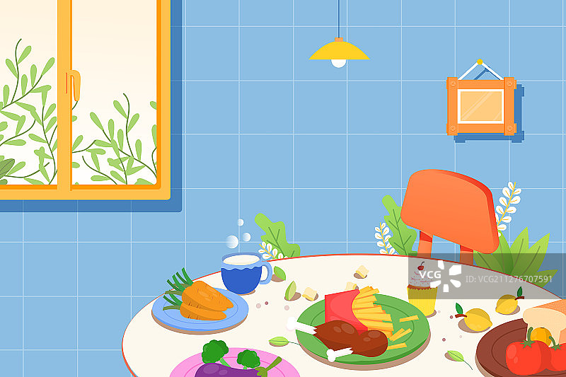 美食吃饭聚餐购物活动餐饮烹饪食品健康营养背景矢量插画图片素材