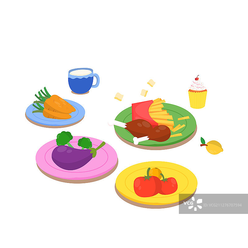 美食吃饭聚餐购物活动餐饮烹饪食品健康营养背景矢量插画图片素材