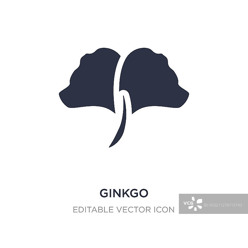 白色背景上的银杏叶图标图片素材