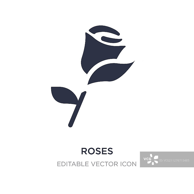 白色背景上的玫瑰图标图片素材