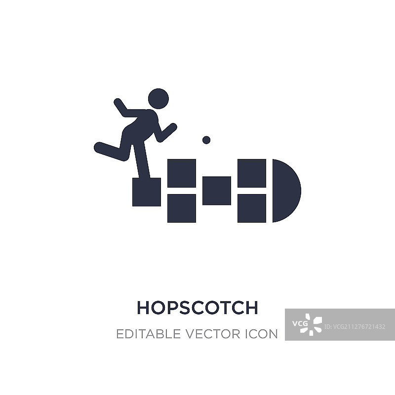 白色背景上的跳房子图标图片素材