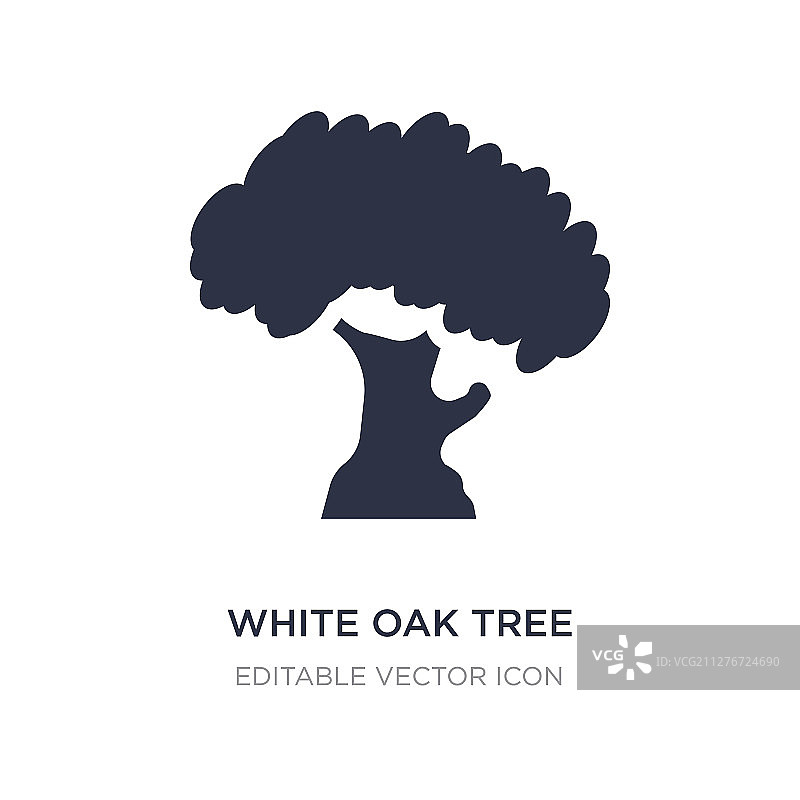 白色背景上的白色橡树图标图片素材