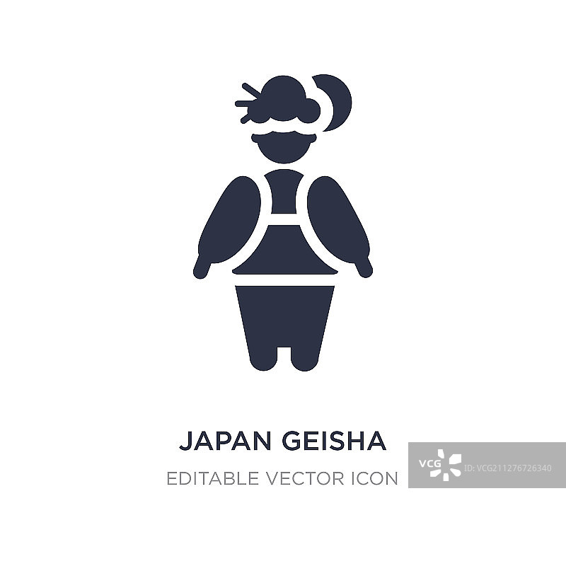 白色背景上的日本艺伎图标图片素材