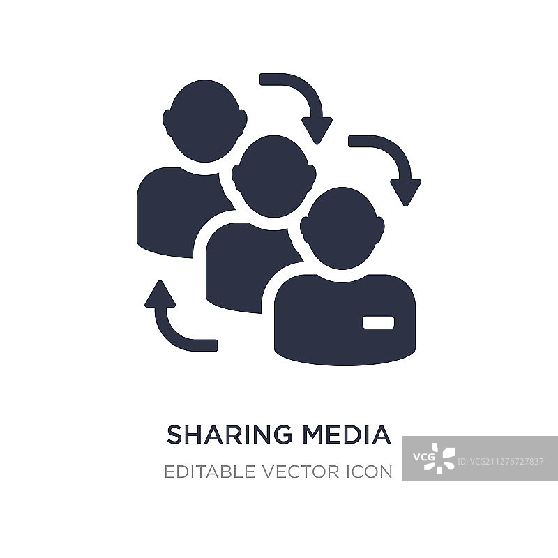 白色背景上的共享媒体图标图片素材