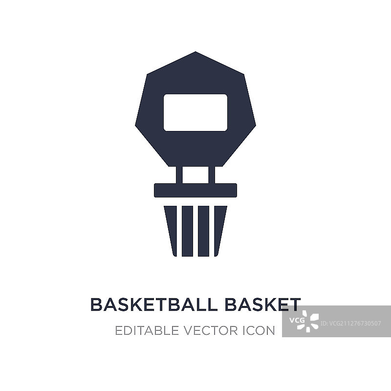 白色背景上的简约篮球框图标图片素材