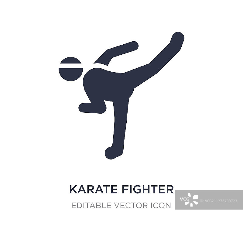 白色背景上的简单空手道战士图标图片素材
