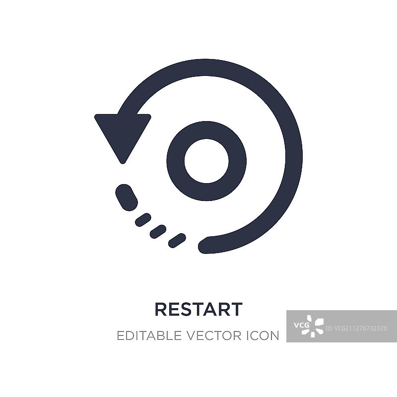 白色背景上的简单重启图标图片素材