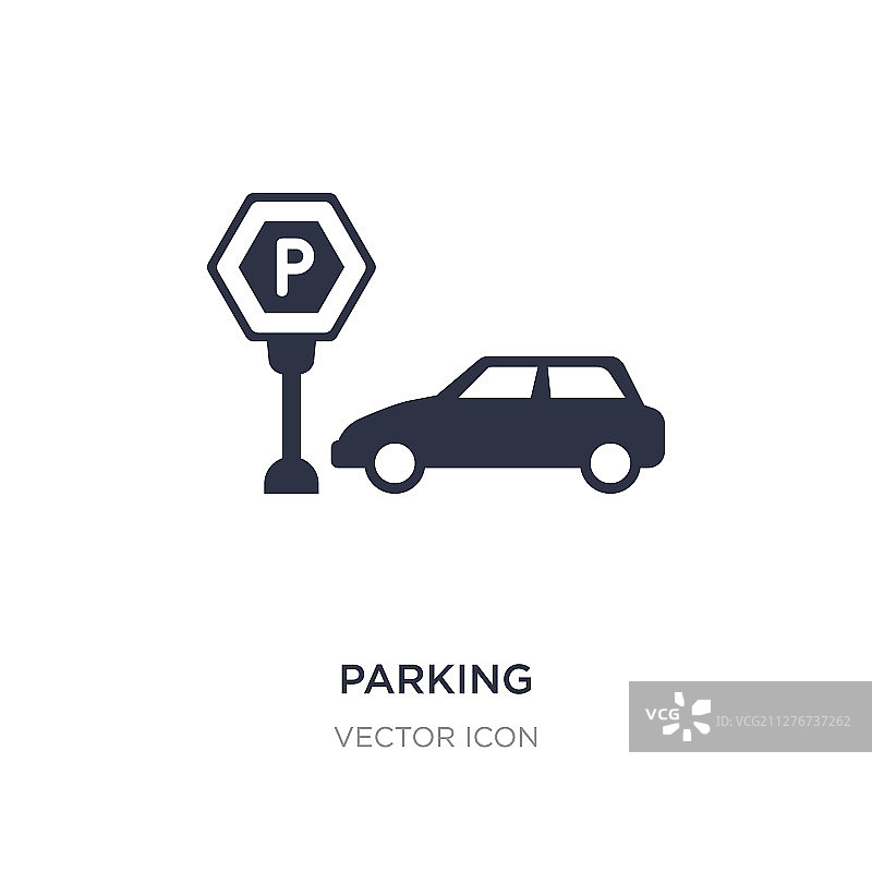 白色背景上的停车图标图片素材