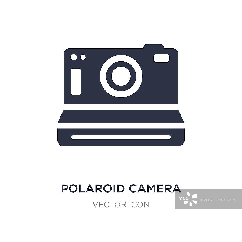 白色背景上的宝丽来相机图标图片素材