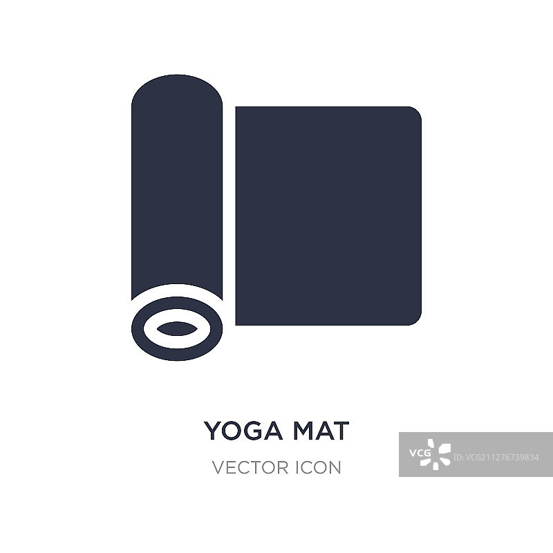 白色背景上的瑜伽垫图标图片素材