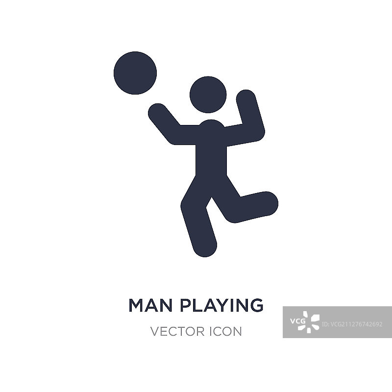 男人在白色背景上打排球图标图片素材