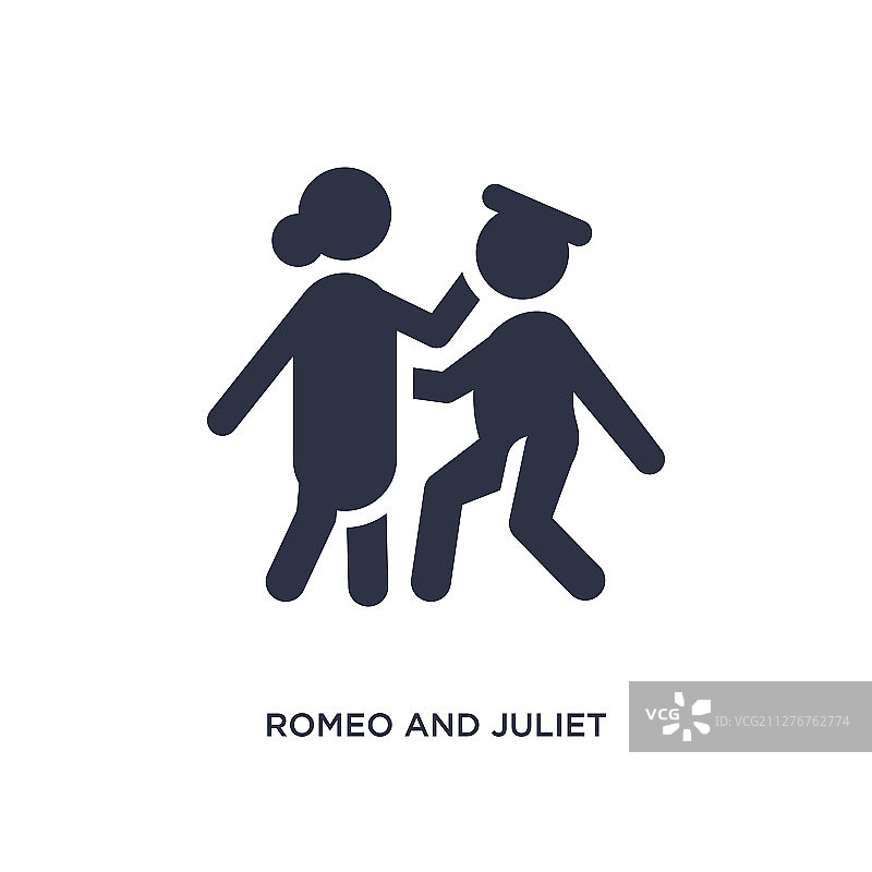 白色背景上的罗密欧与朱丽叶图标图片素材