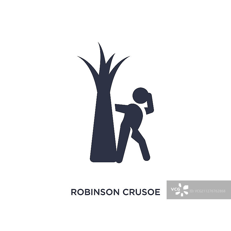白色背景上的鲁滨逊漂流记图标图片素材