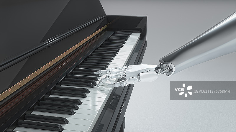 机器人_弹钢琴图片素材