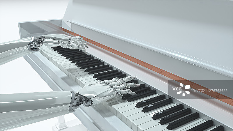 机器人_弹钢琴图片素材