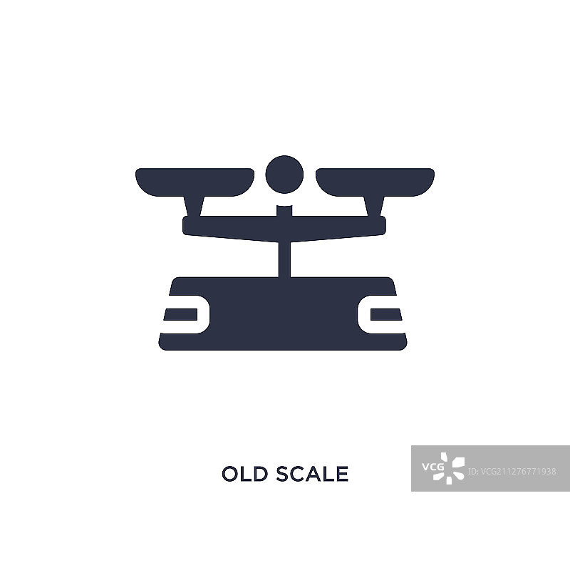 白色背景上的旧秤图标 简单元素图片素材