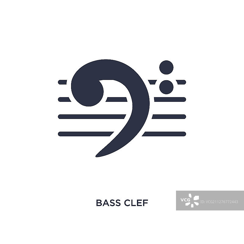 白色背景上的低音谱号图标图片素材