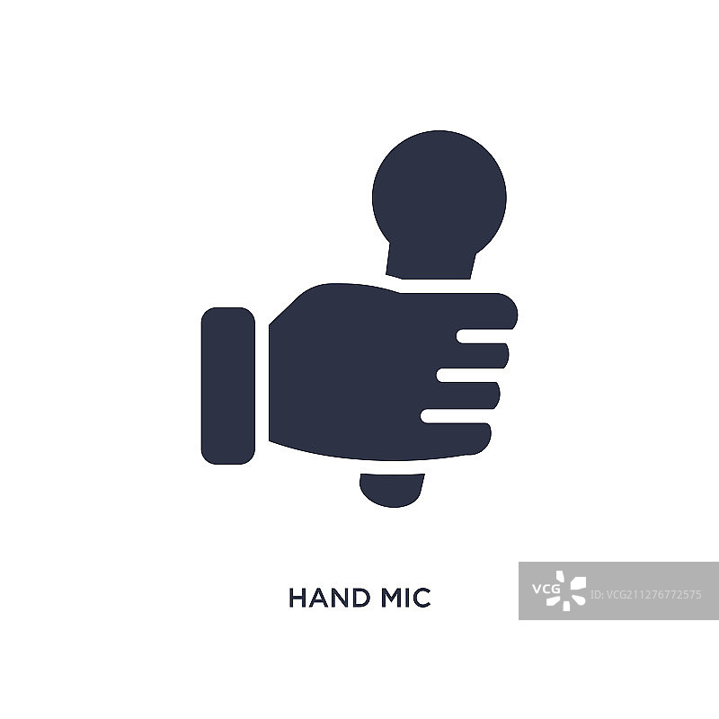 白色背景上的手持麦克风图标图片素材
