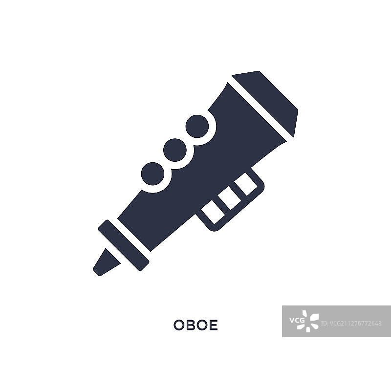 白色背景上的双簧管图标，来自简单元素图片素材