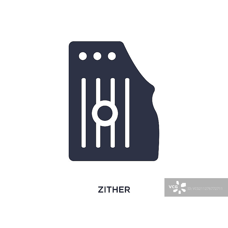 白色背景上的西特琴图标图片素材