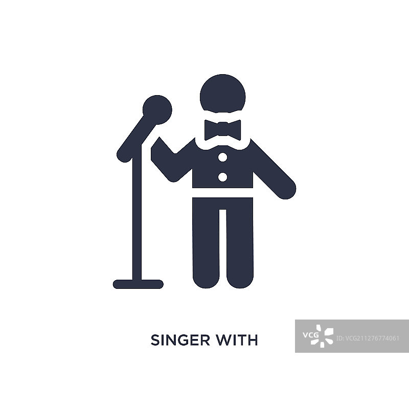 白色背景上的麦克风歌手图标图片素材