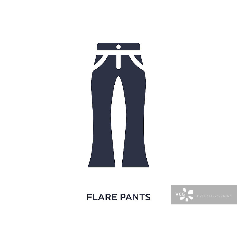 白色背景上的喇叭裤图标图片素材