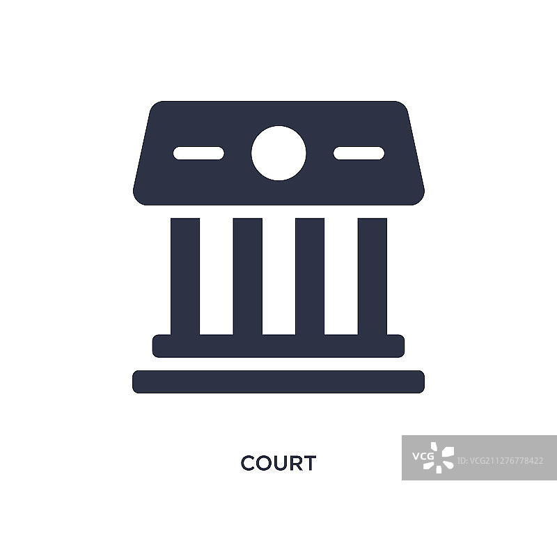 白色背景上的法院图标图片素材